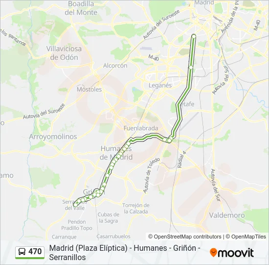 470 Bus Line Map
