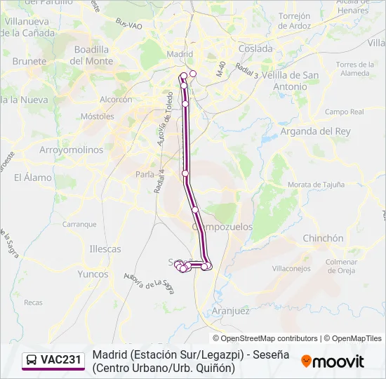VAC231 Bus Line Map