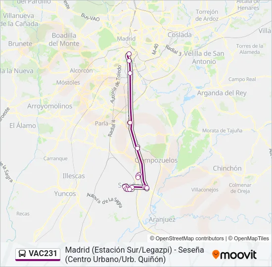 VAC231 Bus Line Map