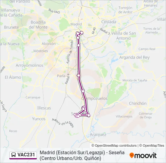 VAC231 Bus Line Map