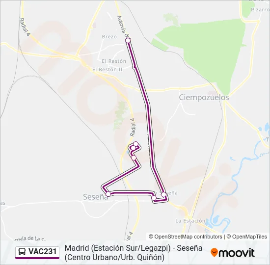 VAC231 Bus Line Map