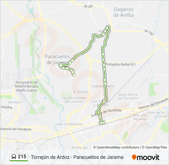 215 Bus Line Map