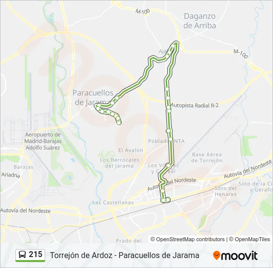 215 Bus Line Map