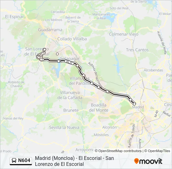 N604 Bus Line Map