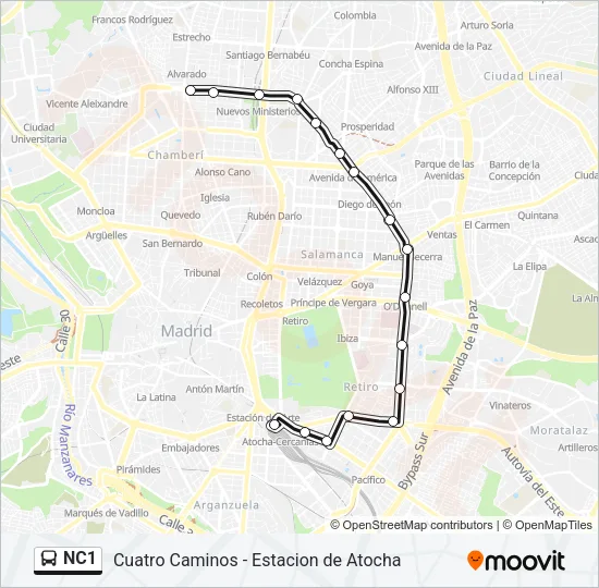 NC1 Bus Line Map