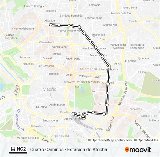 NC2 Bus Line Map