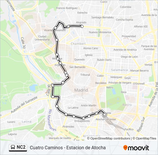 NC2 Bus Line Map