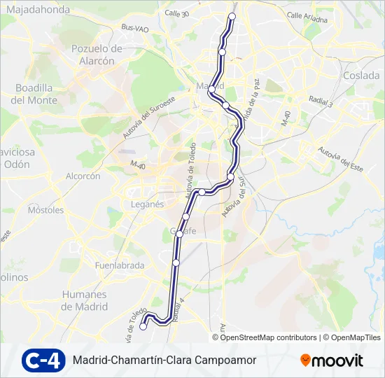 C4 tren Mapa de línia