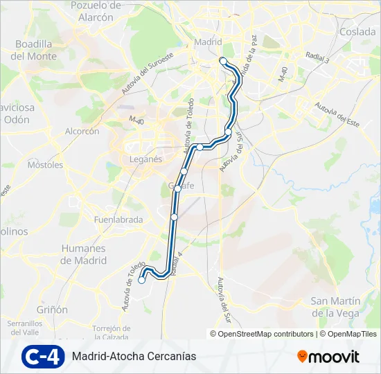 C4 Train Line Map