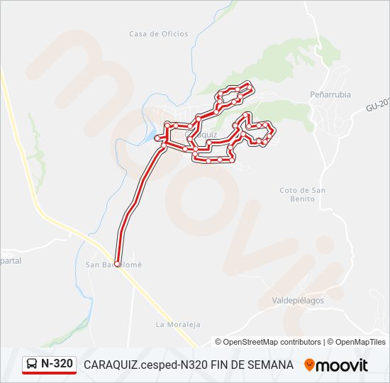 N-320 Bus Line Map