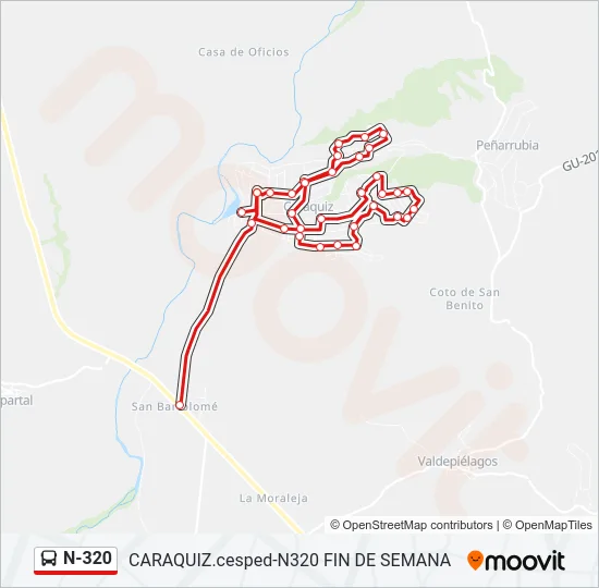 N-320 Bus Line Map