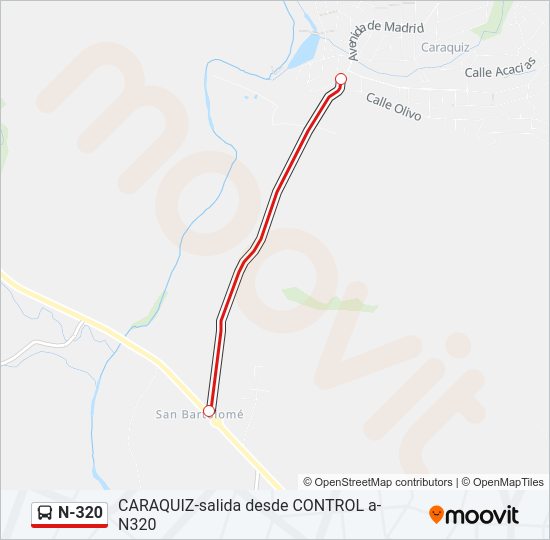 N-320 Bus Line Map