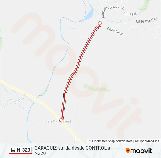 N-320 Bus Line Map
