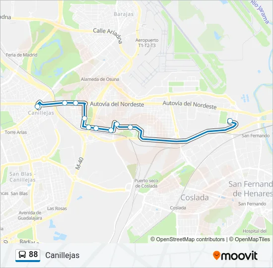 88 Bus Line Map