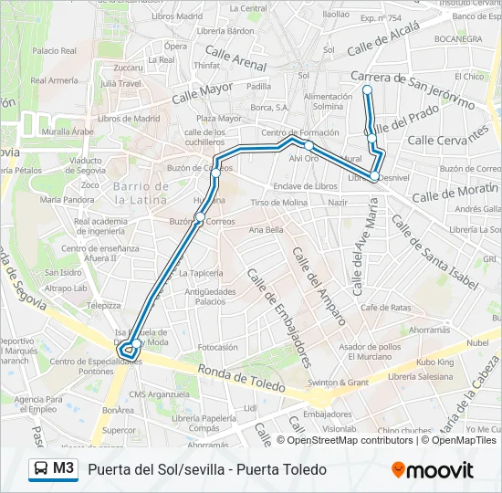 M3 Bus Line Map