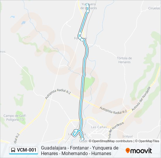 VCM-001 bus Mapa de línia