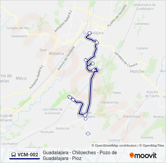 VCM-002 bus Mapa de línia