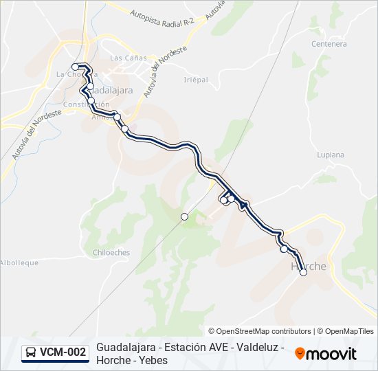 Mapa de VCM-002 de autobús