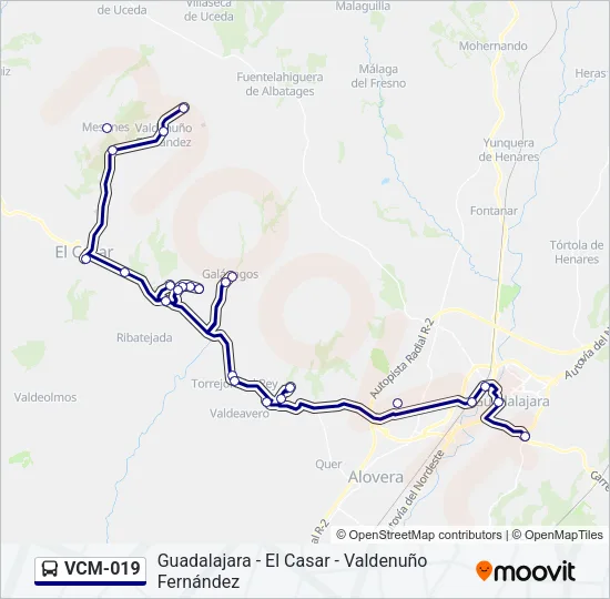 VCM-019 bus Mapa de línia