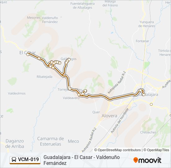 VCM-019 bus Line Map