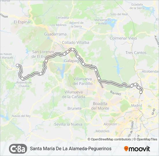 C8A tren Mapa de línia
