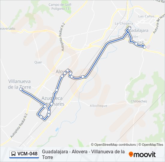 Mapa de VCM-048 de autobús