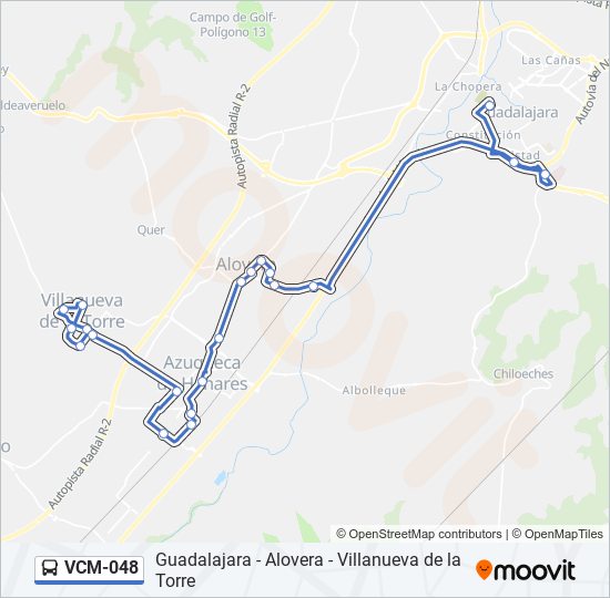 Mapa de VCM-048 de autobús