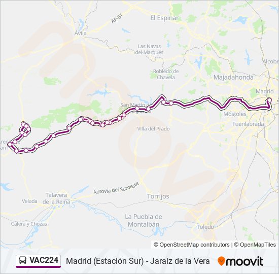 Mapa de VAC224 de bus