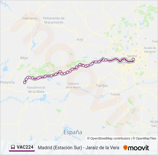 VAC224 Bus Line Map