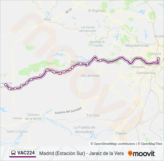 VAC224 Bus Line Map