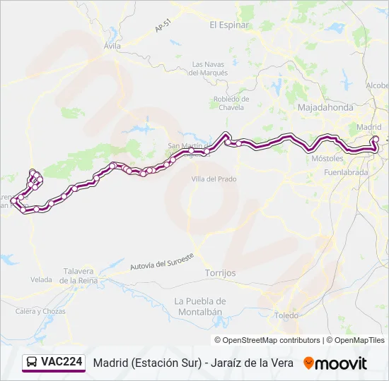 VAC224 Bus Line Map