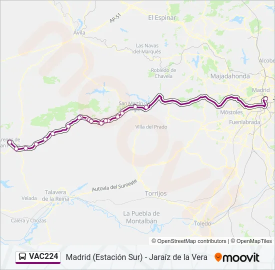 VAC224 Bus Line Map