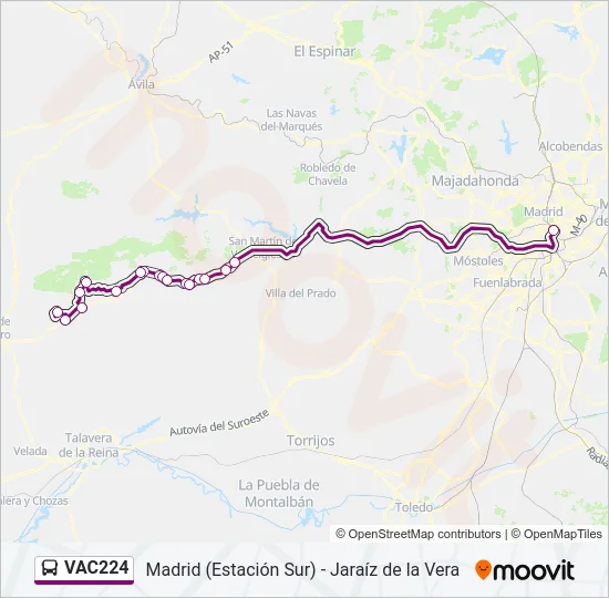 VAC224 Bus Line Map