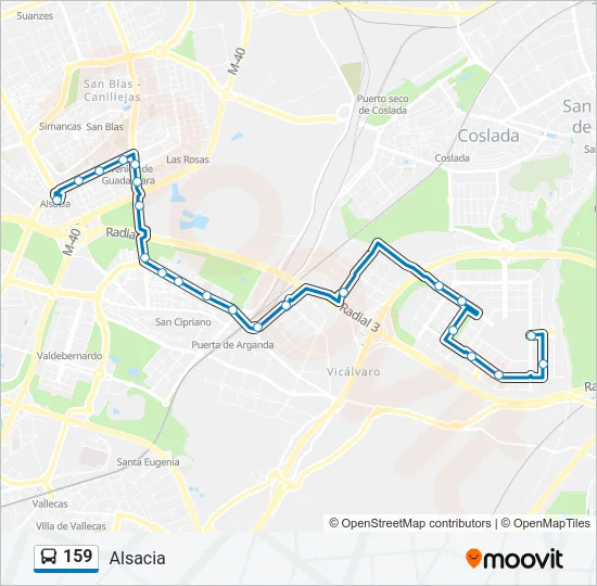 159 Bus Line Map