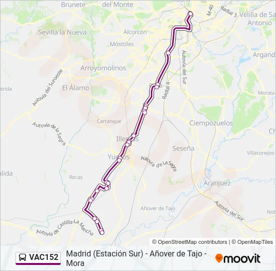 VAC152 Bus Line Map