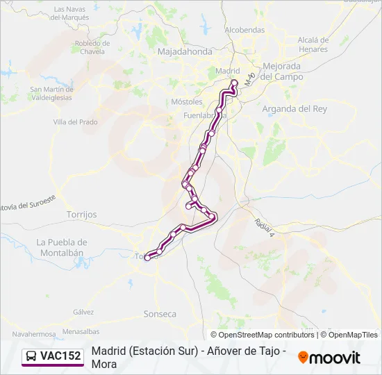 VAC152 Bus Line Map