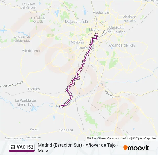 VAC152 Bus Line Map