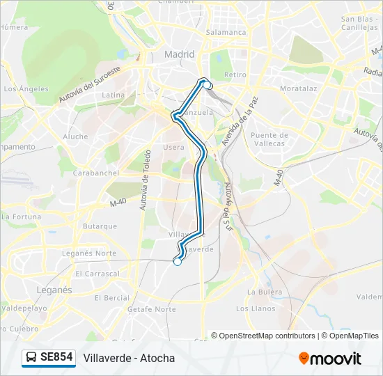 SE854 Bus Line Map