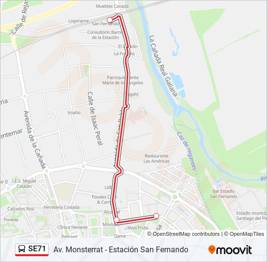 SE71 bus Line Map