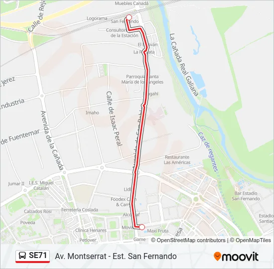 SE71 Bus Line Map