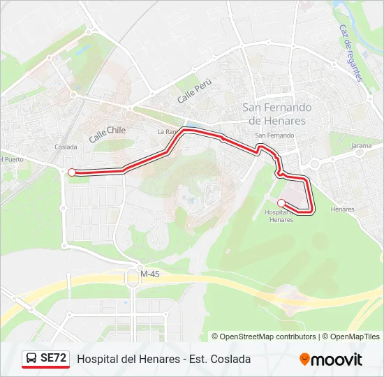 SE72 Bus Line Map