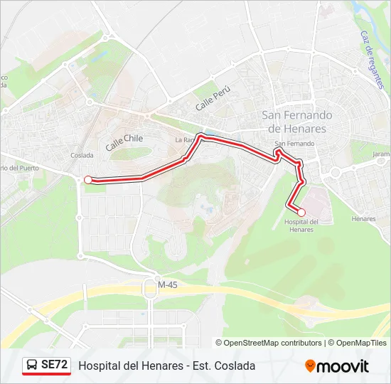SE72 Bus Line Map