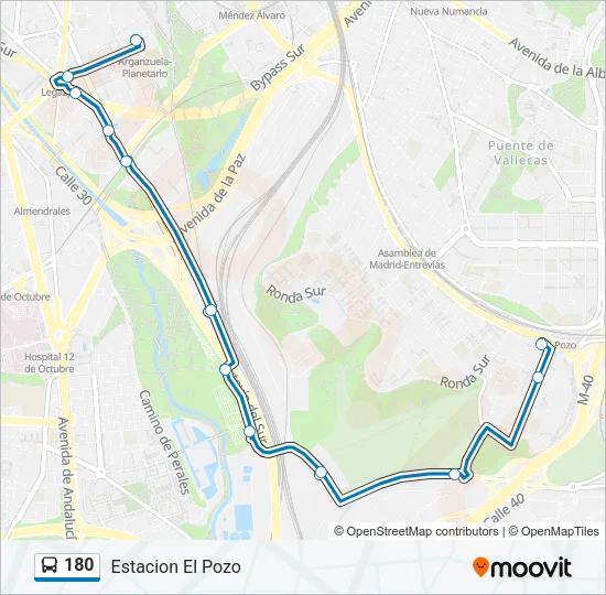 180 Bus Line Map