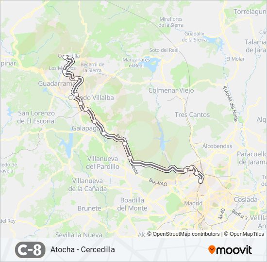 C8 Train Line Map