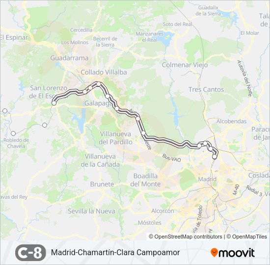 C8 Train Line Map