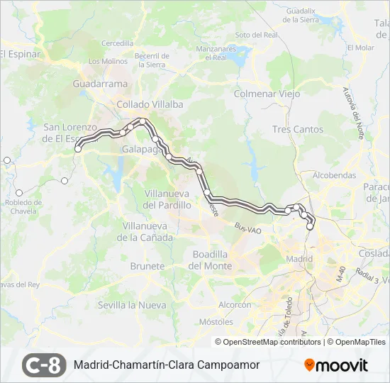 C8 Train Line Map