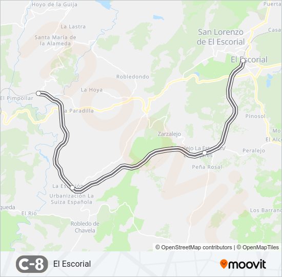 C8 Train Line Map