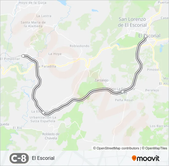 C8 Train Line Map
