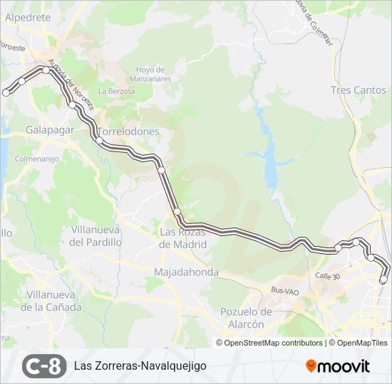 C8 Train Line Map