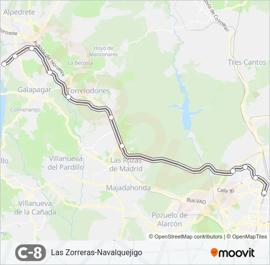 C8 Train Line Map